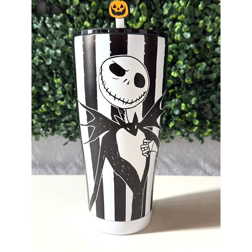 Jack Skellington Tumbler w/ Lid & Straw‎ Nightmare Before Christmas NWT